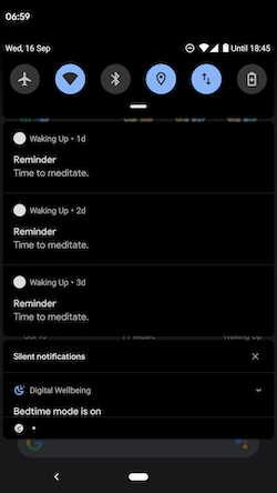 Image showing most recent batch of reminder notifications